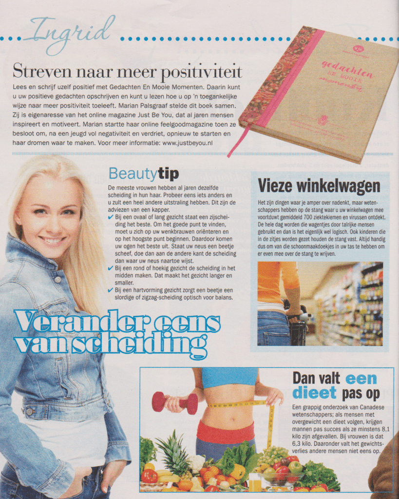 Just Be You in het tijdschrift weekend juli 2016