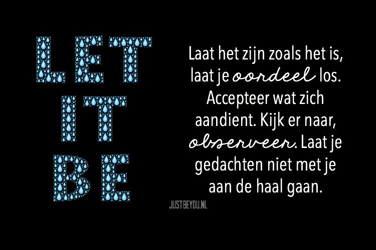 Laat het zijn zoals het is