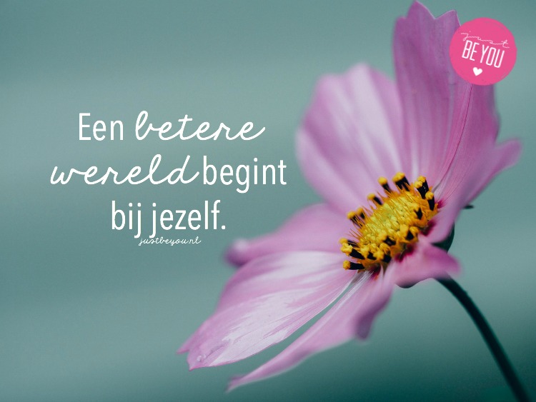 een betere wereld begint bij jezelf