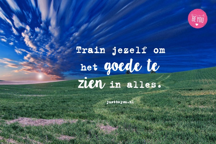 Train jezelf om het goede te zien in alles.