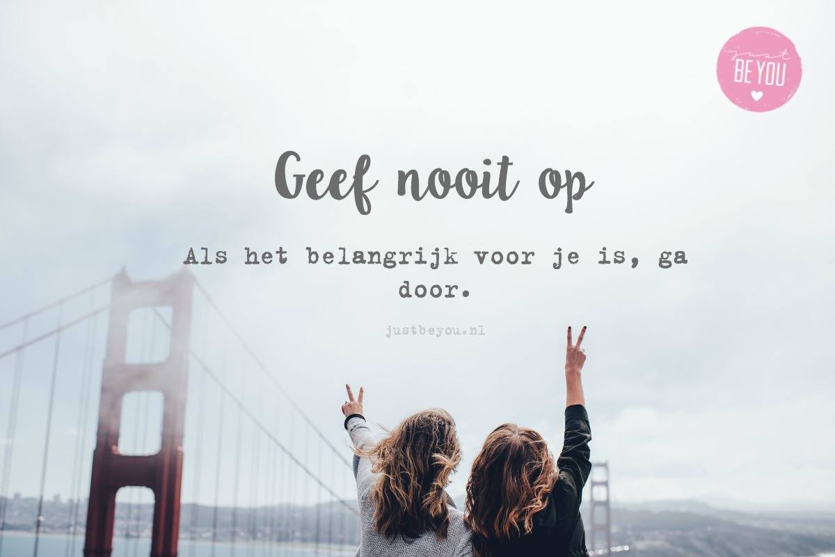 Geef nooit op