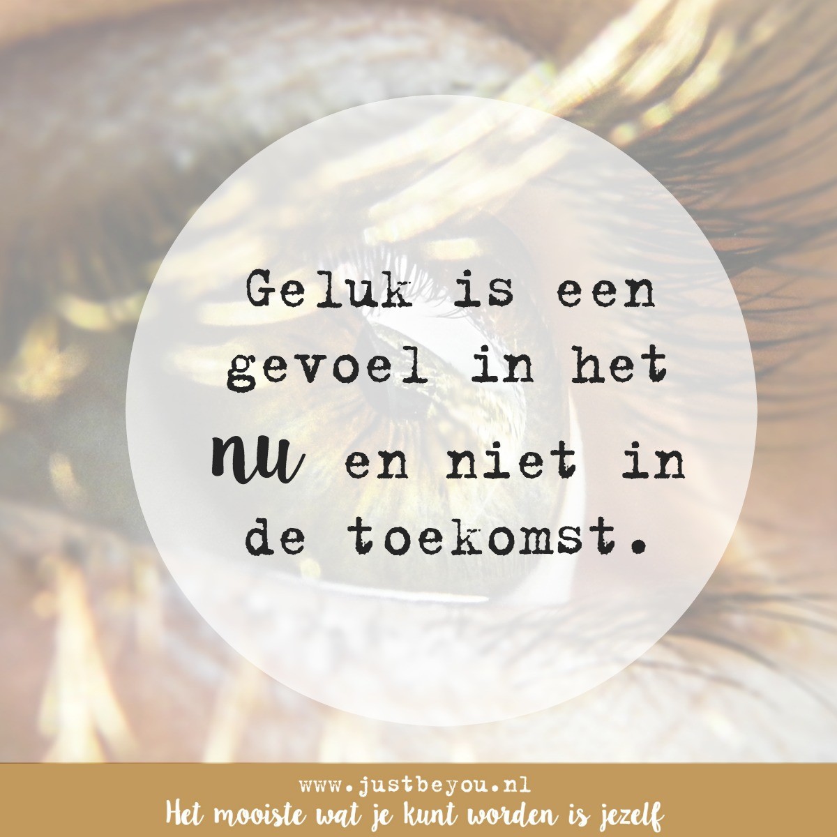 Geluk is een gevoel in het nu en niet in de toekomst.