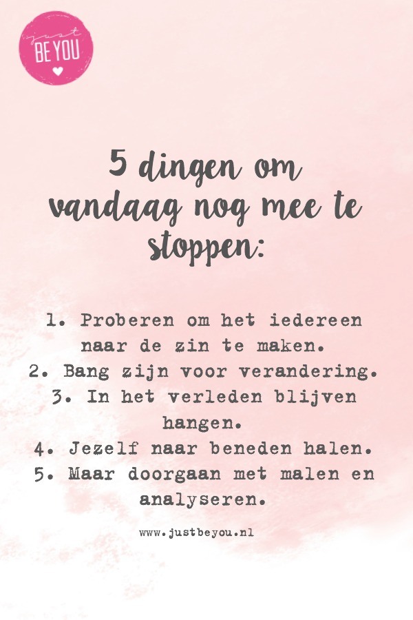 5 dingen om vandaag nog mee te stoppen