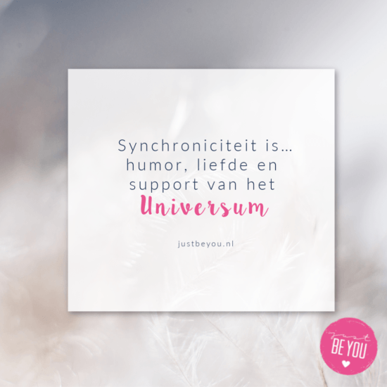 Synchroniciteit is… humor, liefde en support van het Universum Synchroniciteit is… humor, liefde en support van het Universum