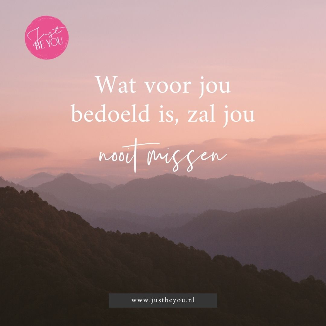 Wat voor jou bedoeld is, zal jou nooit missen